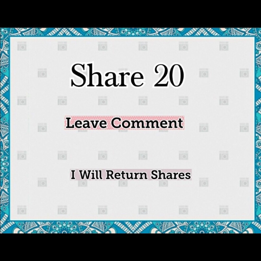 Comment or share and I’ll return the favor